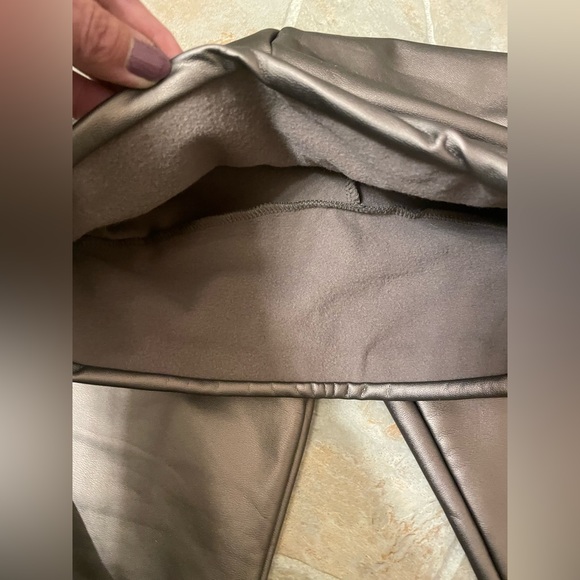 Faux leather, Coffee color, lined leggings NWOT - Picture 2 of 3